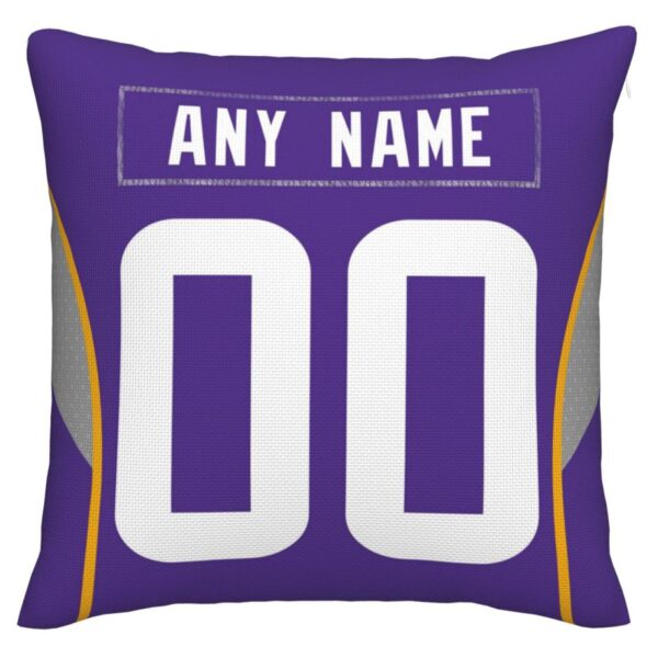 Custom MN.Vikings Pillow Decorative Throw Pillow Case - Print Personalized Football Team Fans Name & Number Birthday Gift Football Pillows - Image 2