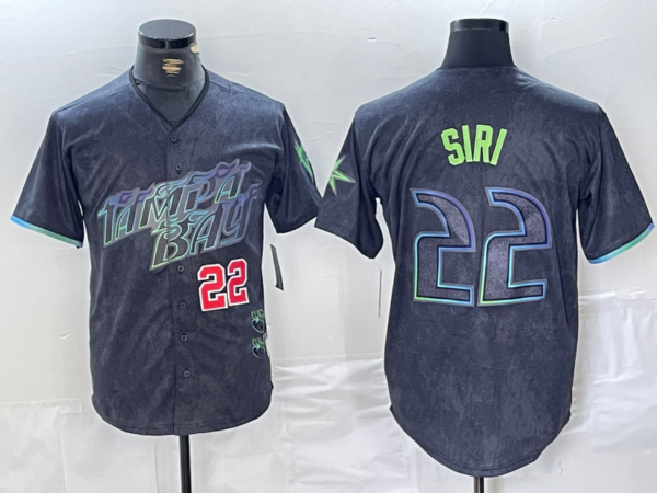 Tampa Bay Rays #22 Jose Siri Number Charcoal 2024 City Connect Limited Stitched Baseball Jersey