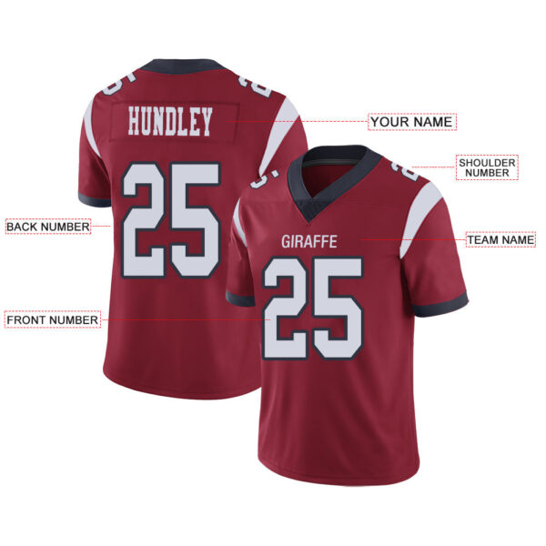 Custom H.Texans Stitched American Football Jerseys Personalize Birthday Gifts Red Jersey - Image 2