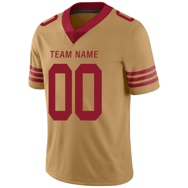 Custom SF.49ers Stitched American Football Jerseys Personalize Birthday Gifts Gold Jersey - Image 4