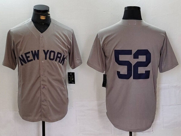 New York Yankees #52 CC Sabathia Grey Cool Base Stitched Baseball Jersey