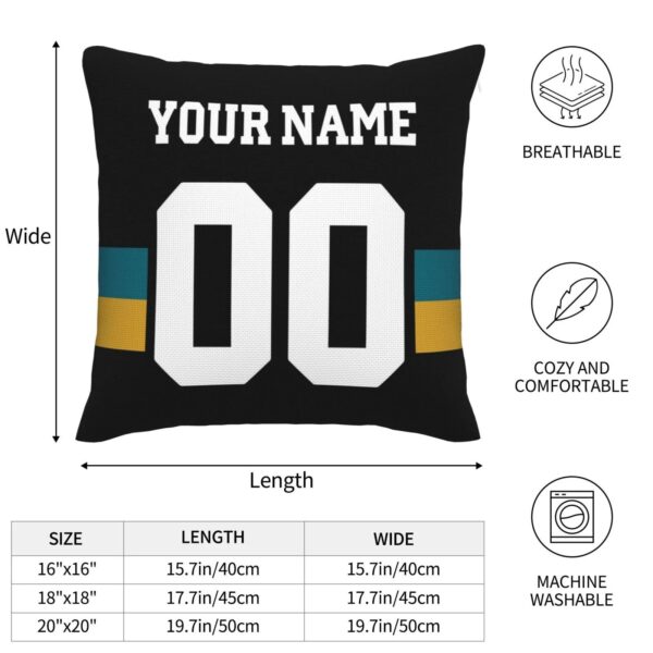 Custom J.Jaguars Pillow Decorative Throw Pillow Case - Print Personalized Football Team Fans Name & Number Birthday Gift Football Pillows - Image 8