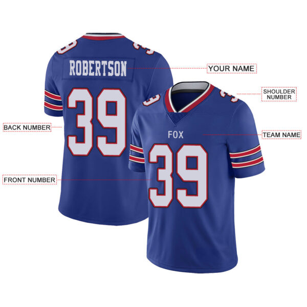 Custom B.Bills Stitched American Football Jerseys Personalize Birthday Gifts Blue Jersey - Image 2