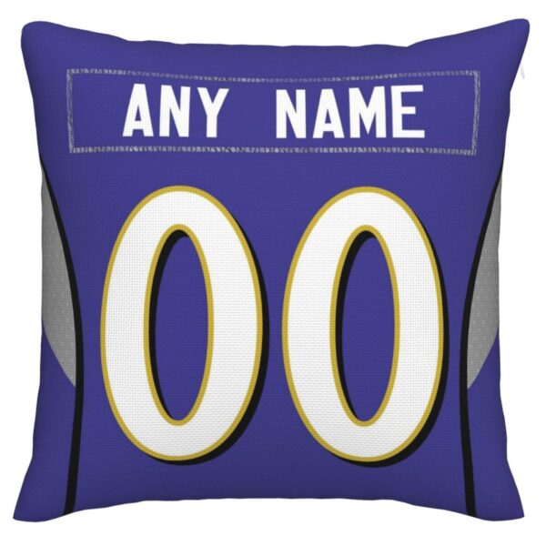 Custom B.Ravens Pillow Purple Football Team Decorative Throw Pillow Case Print Personalized Football Style Fans Letters & Number Birthday Gift Football Pillows - Image 2