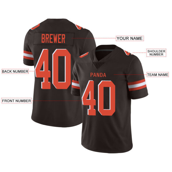 Custom C.Brown Stitched American Jerseys Personalize Birthday Gifts Brown Football Jerseys - Image 2