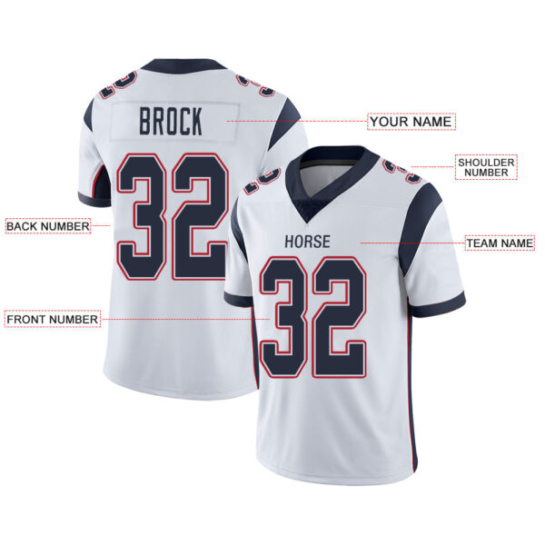 Custom NE.Patriots Stitched American Football Jerseys Personalize Birthday Gifts White Jersey - Image 2