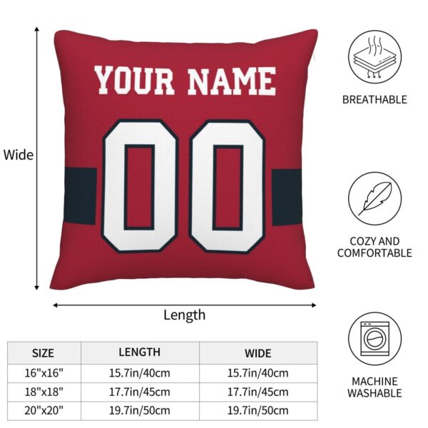 Custom H.Texans Pillow Decorative Throw Pillow Case - Print Personalized Football Team Fans Name & Number Birthday Gift Football Pillows - Image 6