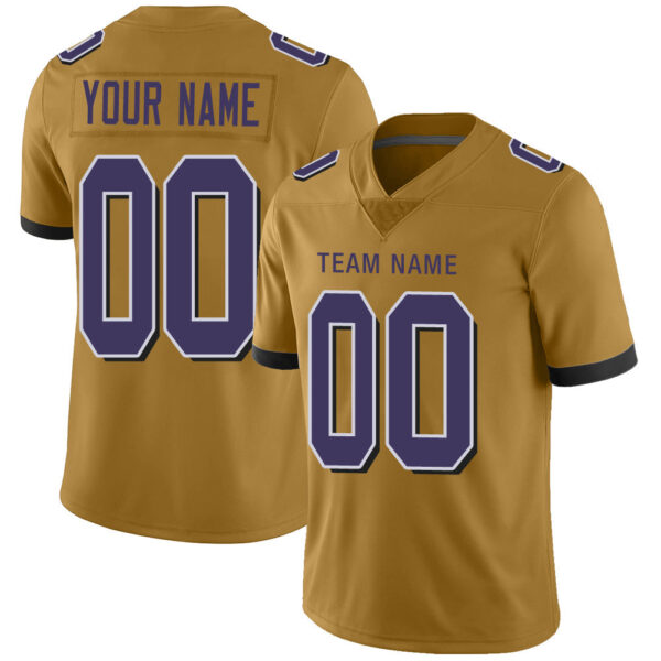 Custom B.Raven Men's American Gold Fashion Vapor Limited Stitched Football Jerseys