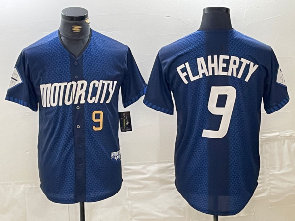 Detroit Tigers #9 Jack Flaherty 2024 Navy City Connect Cool Base Limited Stitched Jersey Baseball Jerseys