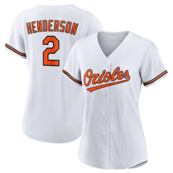 Baltimore Orioles #2 Gunnar Henderson White Authentic Player Jersey Baseball Jerseys