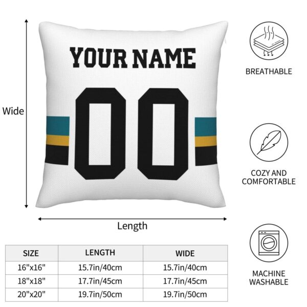 Custom J.Jaguars Pillow Decorative Throw Pillow Case - Print Personalized Football Team Fans Name & Number Birthday Gift Football Pillows - Image 4