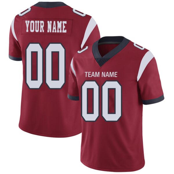 Custom H.Texans Football Jerseys Team Player or Personalized Design Your Own Name for Men's Women's Youth Jerseys Navy - Image 2