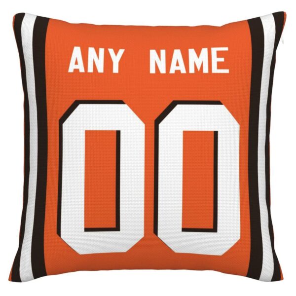 Custom C.Browns Pillow Decorative Throw Pillow Case - Print Personalized Football Team Fans Name & Number Birthday Gift Football Pillows - Image 2