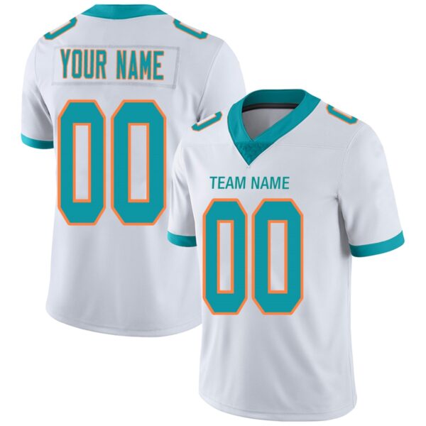 Custom M.Dolphins Football Jerseys Team Player or Personalized Design Your Own Name for Men's Women's Youth Jerseys Aqua - Image 2