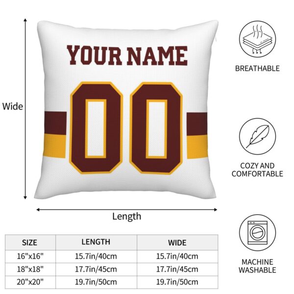 Custom W.Football Team White Decorative Throw Pillow Case - Print Personalized Football Team Fans Name & Number Birthday Gift - Image 4