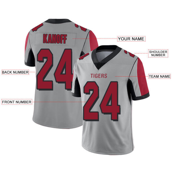 Custom A.Falcon Stitched American Football Jerseys Personalize Birthday Gifts Grey Jersey - Image 2