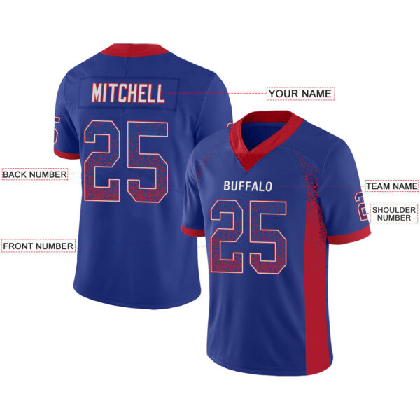 Custom B.Bills Stitched American Football Jerseys Personalize Birthday Gifts Blue Jersey - Image 2