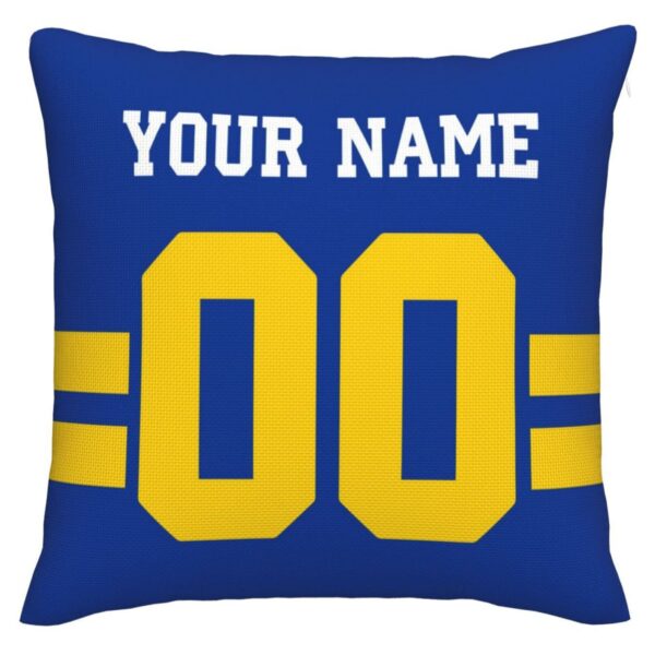 Custom LA.Rams Pillow Decorative Throw Pillow Case - Print Personalized Football Team Fans Name & Number Birthday Gift Football Pillows - Image 4