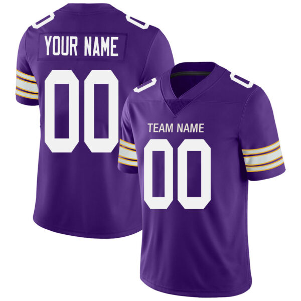 Custom MN.Vikings Stitched American Football Jerseys Personalize Birthday Gifts Purple Jersey