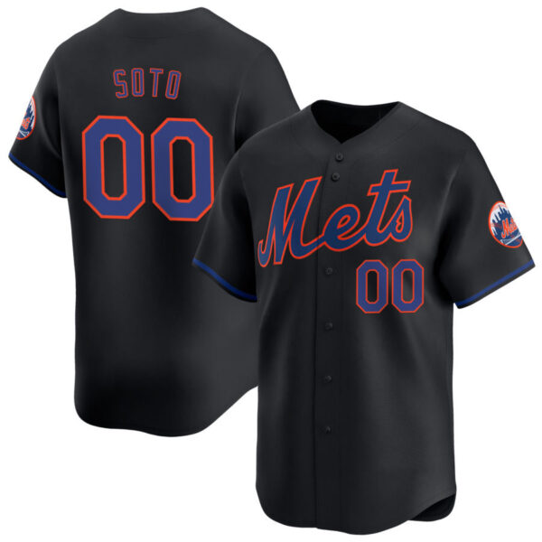 New York Mets #00 Juan Soto Black Limited Player Baseball Jersey