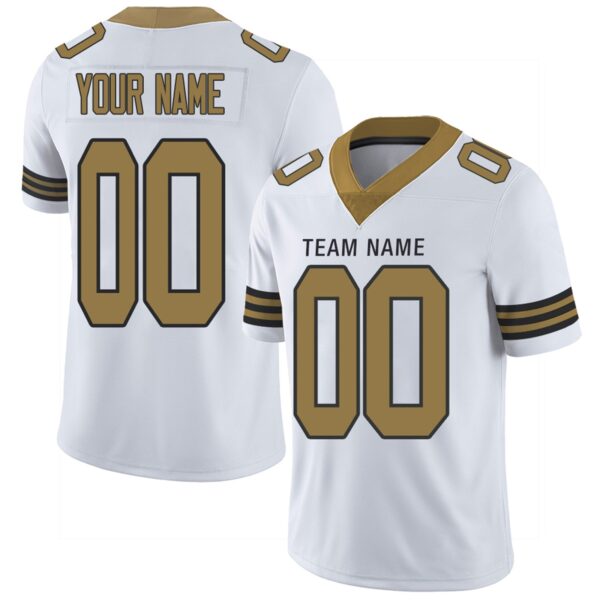 Custom NO.Saints Football Jerseys Team Player or Personalized Design Your Own Name for Men's Women's Youth Jerseys Black - Image 2