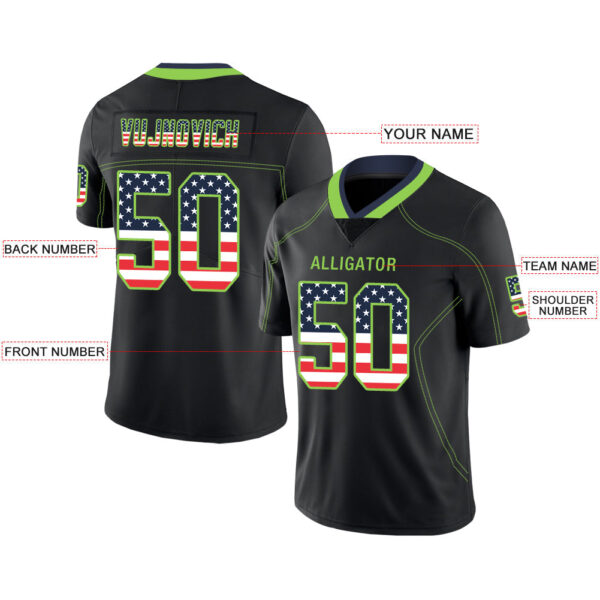 Custom S.Seahawks Stitched American Football Jerseys Personalize Birthday Gifts Black Jersey - Image 2