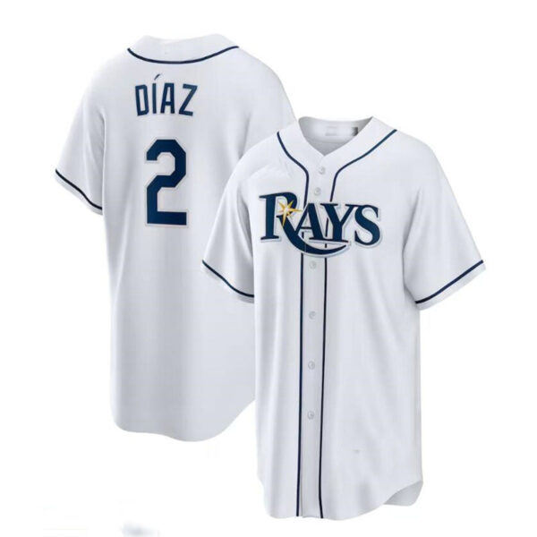 Tampa Bay Rays #2 Yandy Díaz Home Replica Player Jersey - White Baseball Jerseys