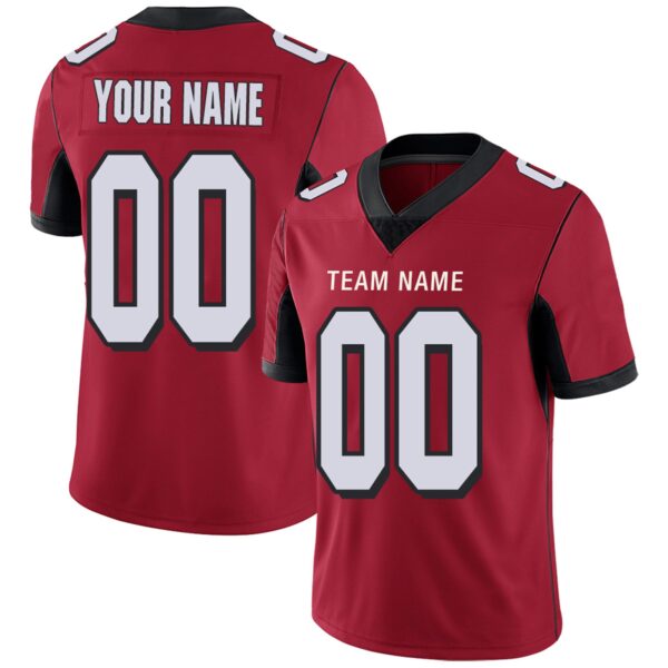 Custom A.Falcons Team Player or Personalized Design Your Own Name for Men's Women's Youth Jerseys Red Football Jerseys - Image 3