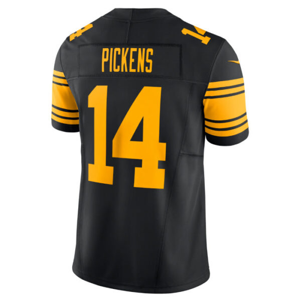 P.Steelers #14 George Pickens Vapor F.U.S.E. Limited Color Rush Black Stitched American Football Jerseys