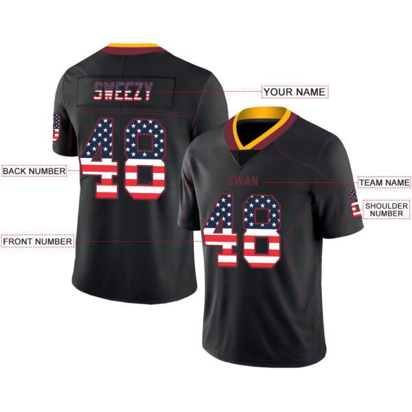 Custom W.Football Team Jerseys Stitched American Personalize Birthday Gifts Black Jersey Football Jerseys - Image 2