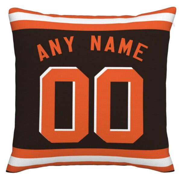 Custom C.Browns Pillow Decorative Throw Pillow Case - Print Personalized Football Team Fans Name & Number Birthday Gift Football Pillows - Image 3