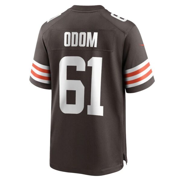 C.Browns #61 Chris Odom Brown Game Player Jersey Stitched American Football Jerseys