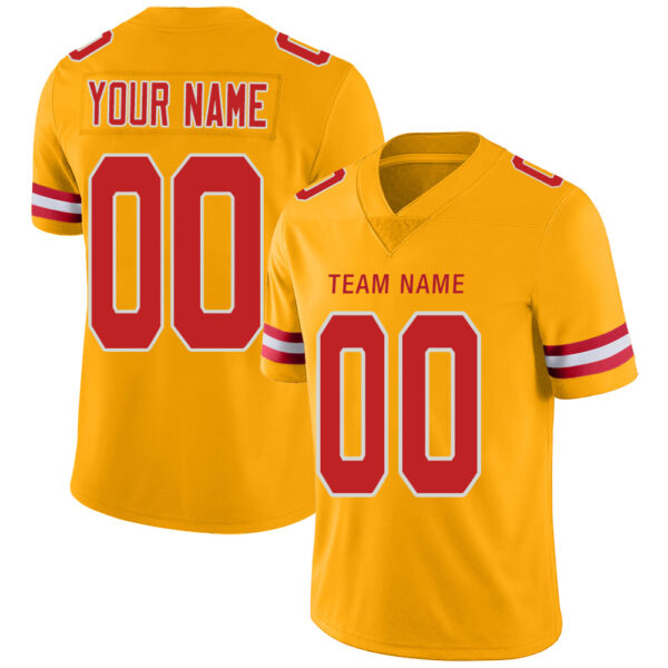 Custom KC.Chiefs Stitched American Football Jerseys Personalize Birthday Gifts Gold Jersey