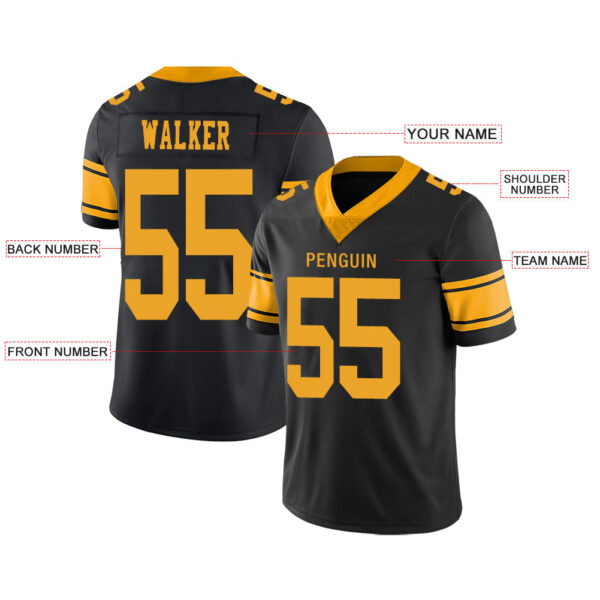 Custom P.Steelers Stitched American Football Jerseys Personalize Birthday Gifts Black Jersey - Image 2