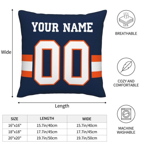 Custom D.Broncos Pillow Decorative Throw Pillow Case - Print Personalized Football Team Fans Name & Number Birthday Gift Football Pillows - Image 8