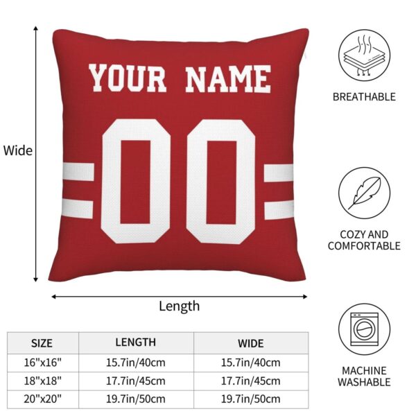 Custom SF.49ers Pillow Decorative Throw Pillow Case - Print Personalized Football Team Fans Name & Number Birthday Gift Football Pillows - Image 6