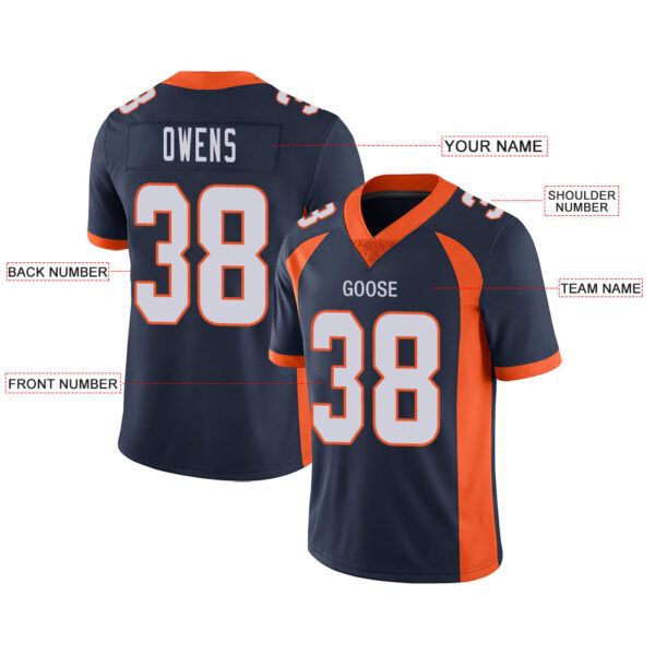 Custom D.Broncos Stitched American Football Jerseys Personalize Birthday Gifts Navy Jersey - Image 2