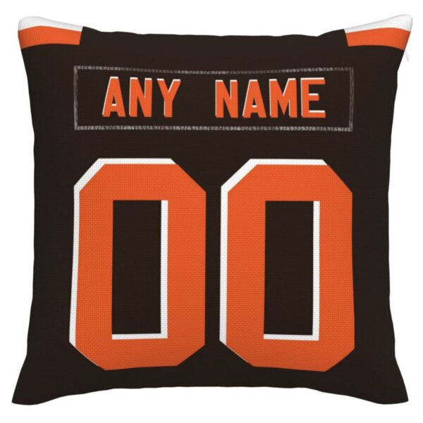 Custom C.Browns Pillow Decorative Throw Pillow Case - Print Personalized Football Team Fans Name & Number Birthday Gift Football Pillows - Image 3