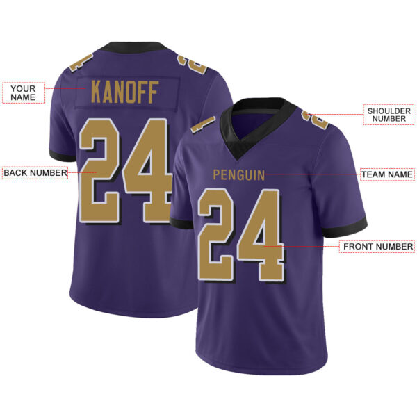 Custom B.Raven Stitched American Football Jerseys Personalize Birthday Gifts Purple Jersey - Image 2