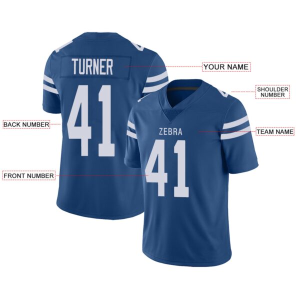 Custom IN.Colts Football Jerseys Team Player or Personalized Design Your Own Name for Men's Women's Youth Jerseys Royal - Image 7