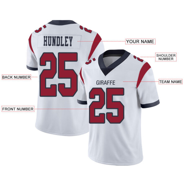 Custom H.Texans Stitched American Football Jerseys Personalize Birthday Gifts White Jersey - Image 2