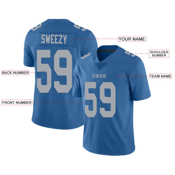 Custom D.Lions Stitched American Football Jerseys Personalize Birthday Gifts Blue Jersey - Image 2