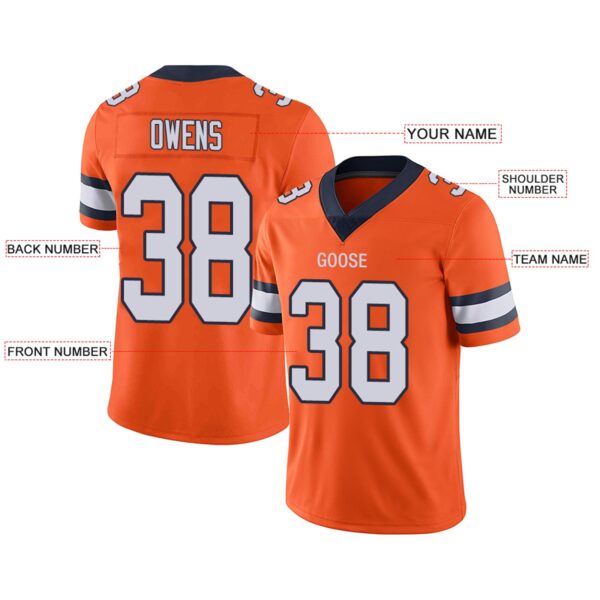 Custom D.Broncos Football Jerseys Team Player or Personalized Design Your Own Name for Men's Women's Youth Jerseys Orange - Image 6