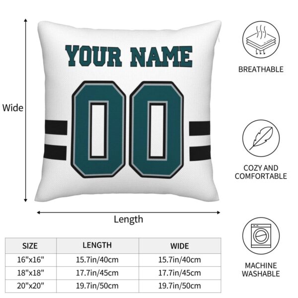 Custom P.Eagles Pillow Decorative Throw Pillow Case - Print Personalized Football Team Fans Name & Number Birthday Gift Football Pillows - Image 4