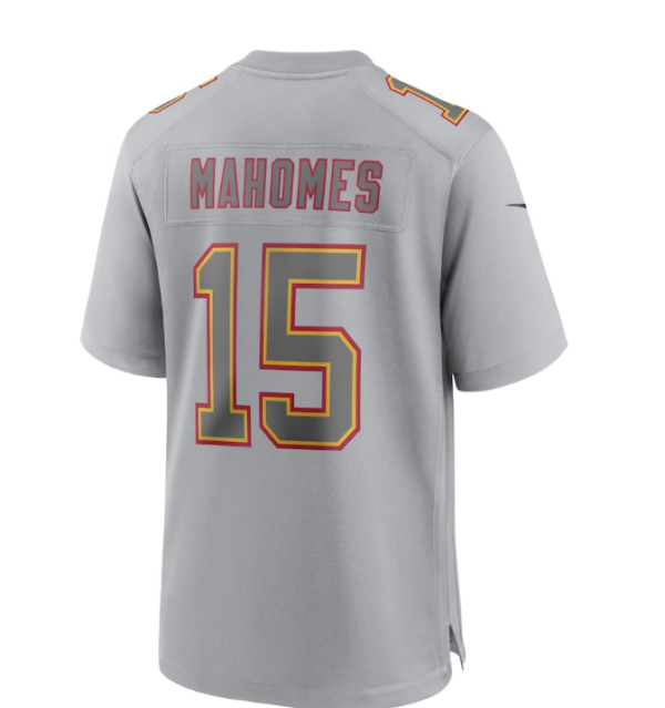 KC.Chiefs #15 Patrick Mahomes Super Bowl LVII Patch Atmosphere Fashion Game Jersey Gray Stitched American Football Jerseys