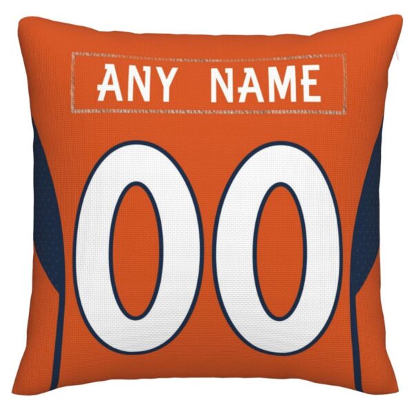 Custom D.Broncos Pillow Decorative Throw Pillow Case - Print Personalized Football Team Fans Name & Number Birthday Gift Football Pillows - Image 2