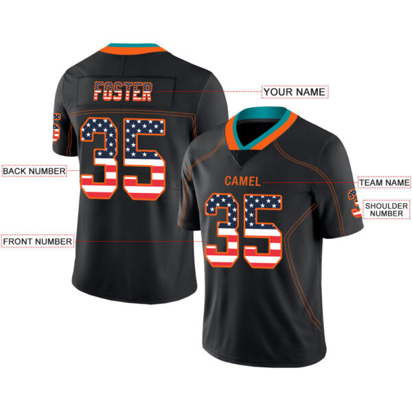 Custom M.Dolphins Stitched American Football Jerseys Personalize Birthday Gifts Black Jersey - Image 2