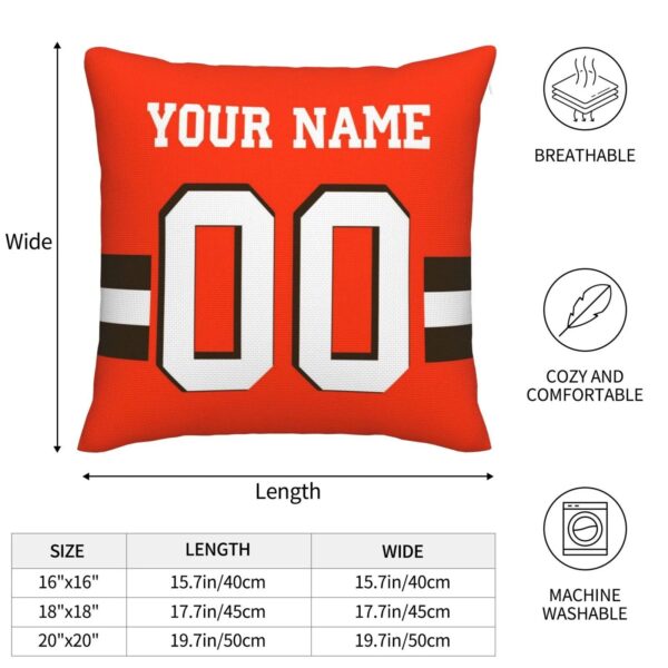 Custom C.Browns Pillow Decorative Throw Pillow Case - Print Personalized Football Team Fans Name & Number Birthday Gift Football Pillows - Image 6