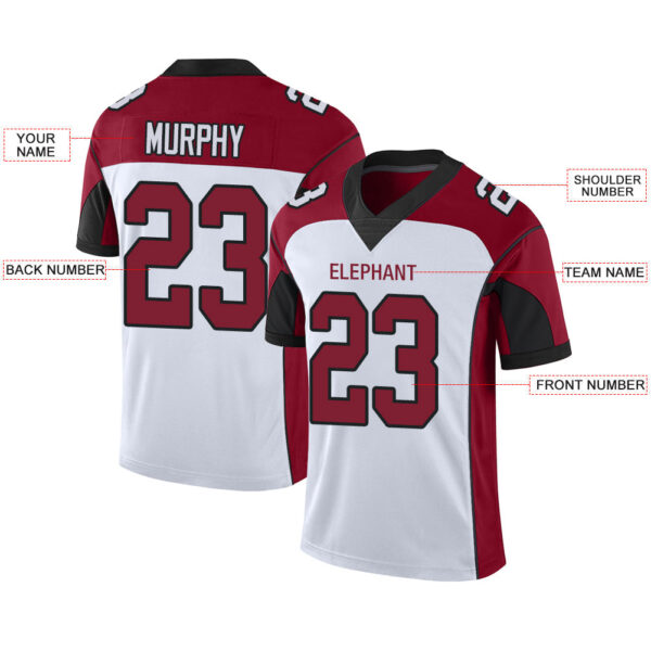 Custom A.Cardinal Men's American White Stitched Football Jerseys - Image 2