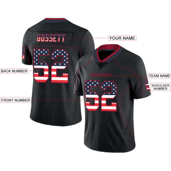 Custom H.Texans Stitched American Football Jerseys Personalize Birthday Gifts Black Jersey - Image 2